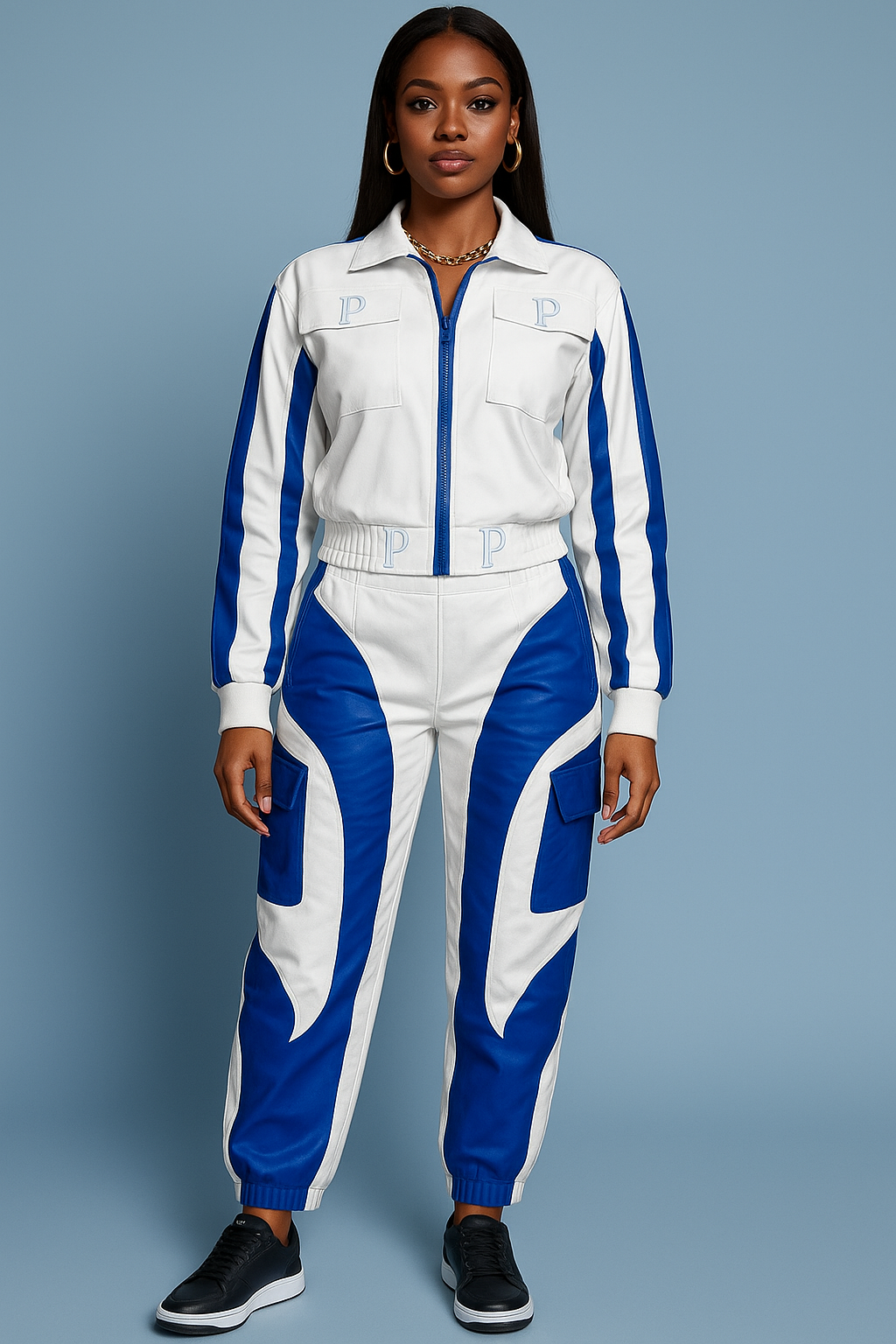 Blue and White tracksuit 